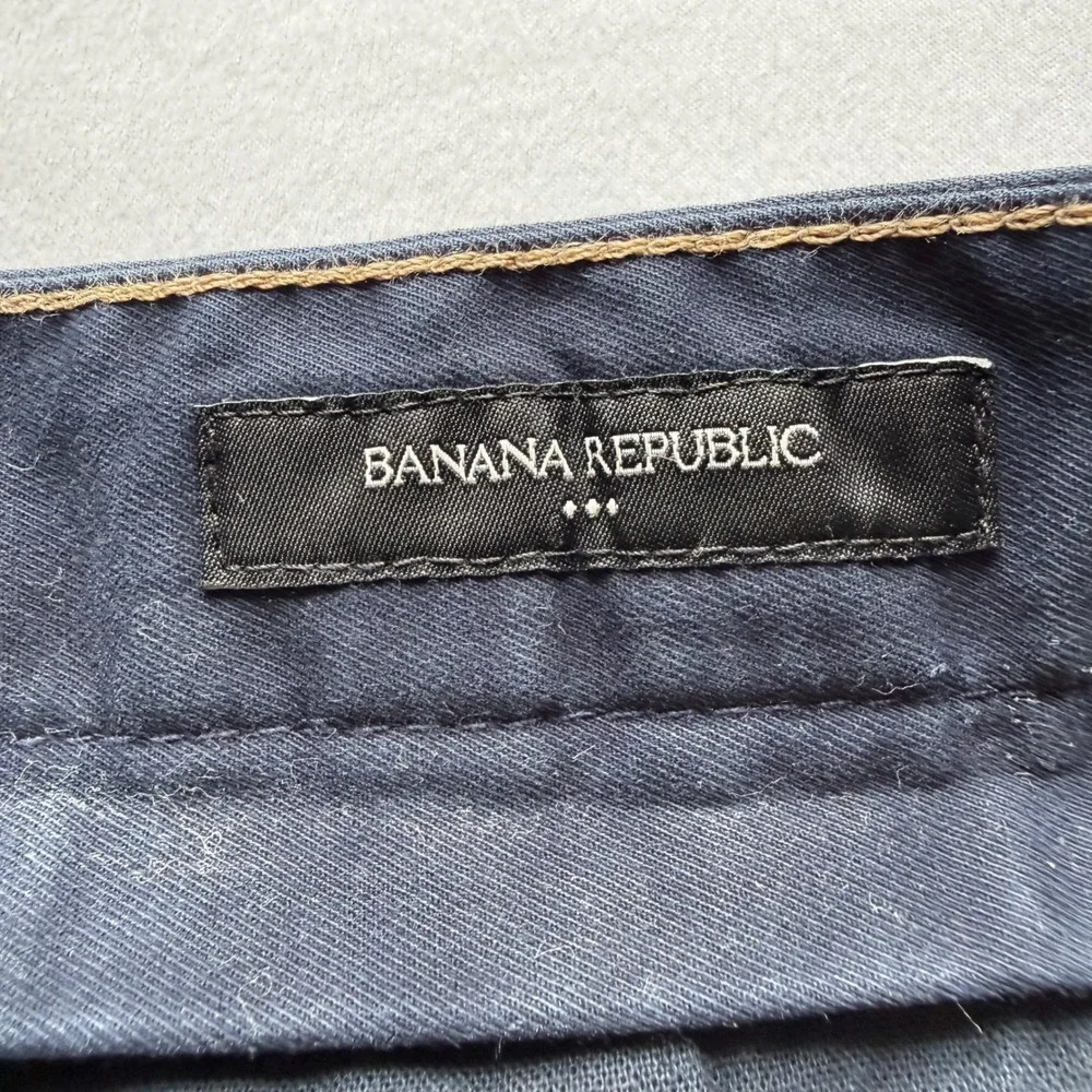 Banana Republic Lived-In Chino Athletic Fit Navy Blue Pants 34x30 Stretch Cotton